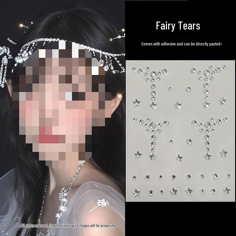 Children's Glitter Makeup Set: Eyeshadow, Face Stickers, Fairy Rhinestones for Dress-Up & Kindergarten Fun
