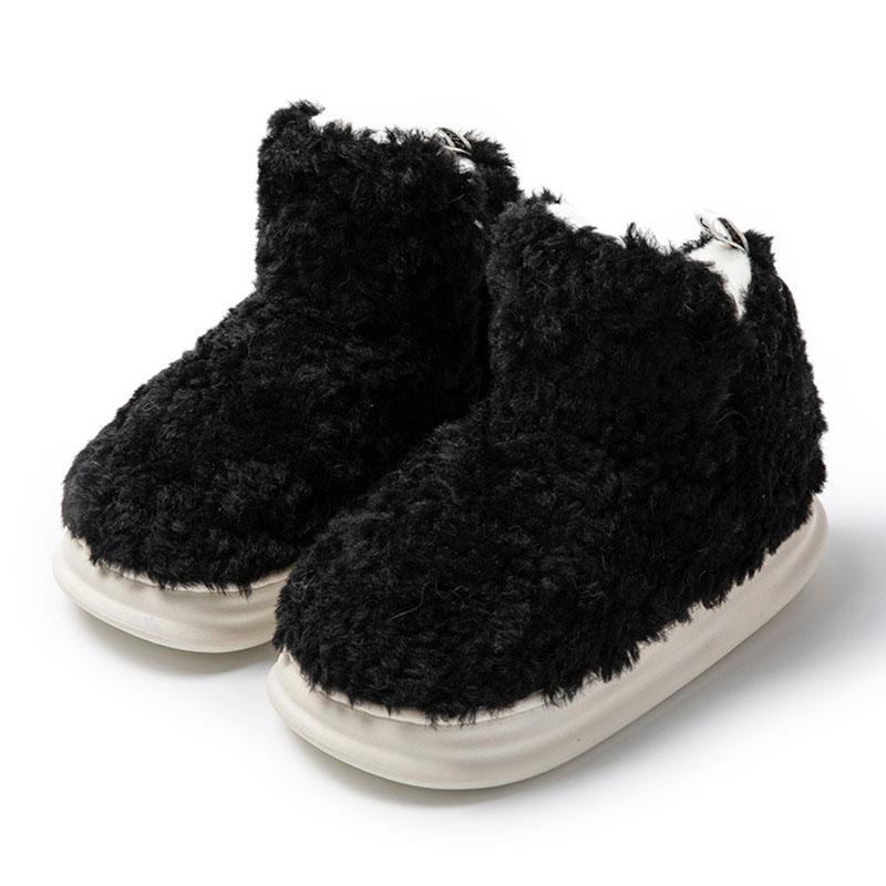 Zimní jehněčí vlna Bavlněné pantofle Nové nadýchané plyšové pantofle Kožešina Ploché boty Outdoor Dámské Bavlněné boty Silná podrážka Teplý fleece Domů