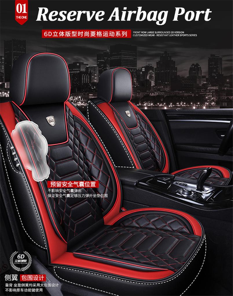 Heavy New Design Luxury Breathable Rhombus Plaid Leather PU Leather 6D Car-styling Auto Universal Car Seat Covers...