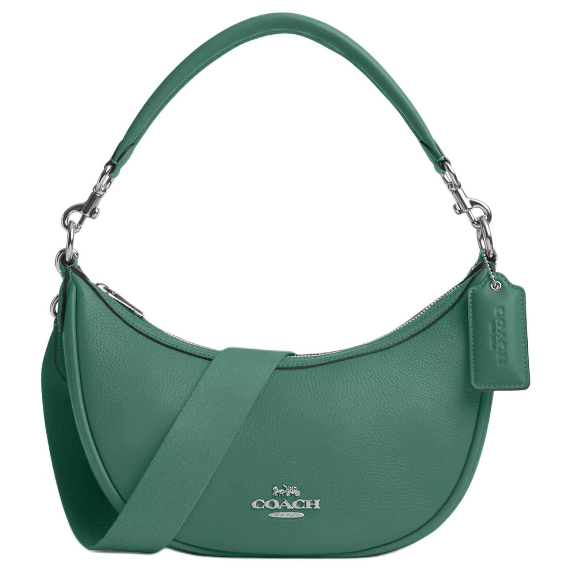 Coach Aria 26 Zipper Closure Exquisite Pebble Leather And Smooth Leather Handheld Crossbody Shoulder Bag Medium Women handbags CR282-SVAEE Basic Set (Bag+Dust Bag)