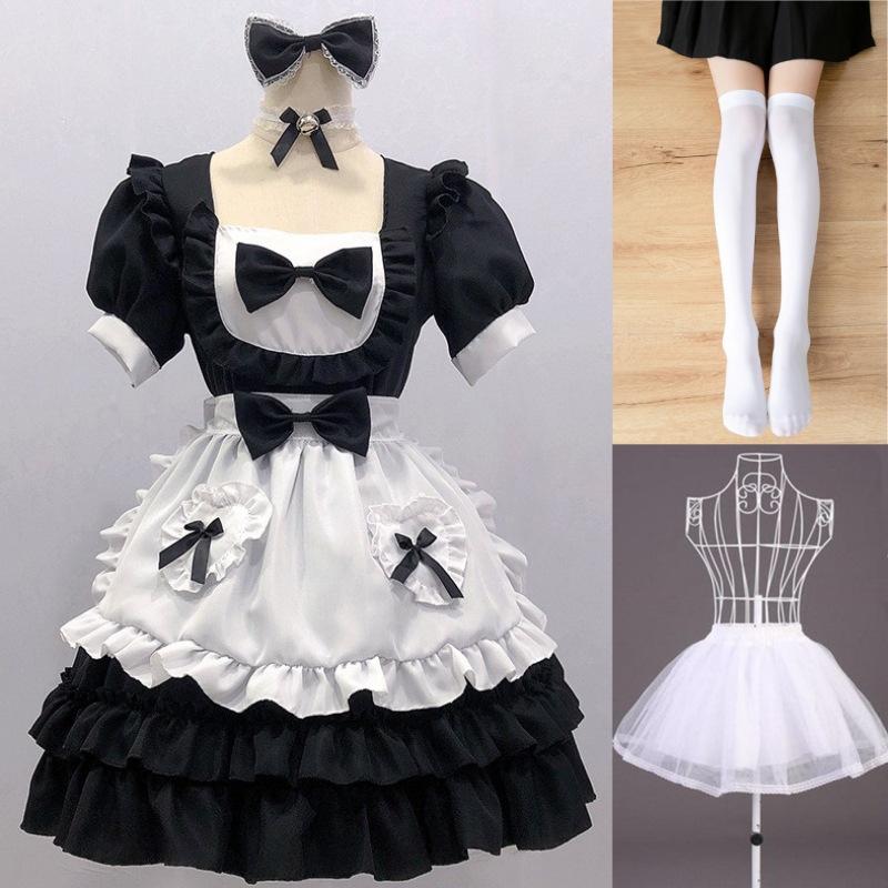 Moonlight Ying Black Maid Dress Gothic Dress Female Cosplay Dance Dress