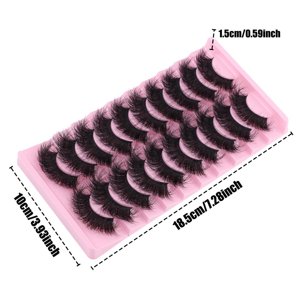 10 Pairs Of Thick Curled False Eyelashes, Lengthened End Of Eyes To Simulate Daily Eyelashes
