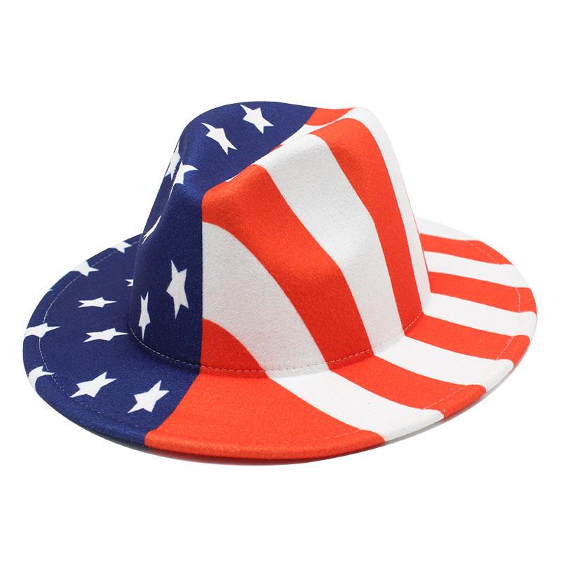 Flagge der Vereinigten Staaten Panama USA Cowboyhut Matrose Tanz Zylinder Hut Herren- und Damen-Persönlichkeit Präriesterne Jazzhut