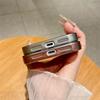 Diamond Camera Lens Printing Flower TPU Leather Phone Case For iPhone 17 16 15 14 13 Pro Max Shockproof Proteciton Cover