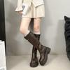 [Fanfna] Retro Style Simple Letter Boots Women's 2025 Autumn New Thick-soled High-end Knight Boots Boots Boots