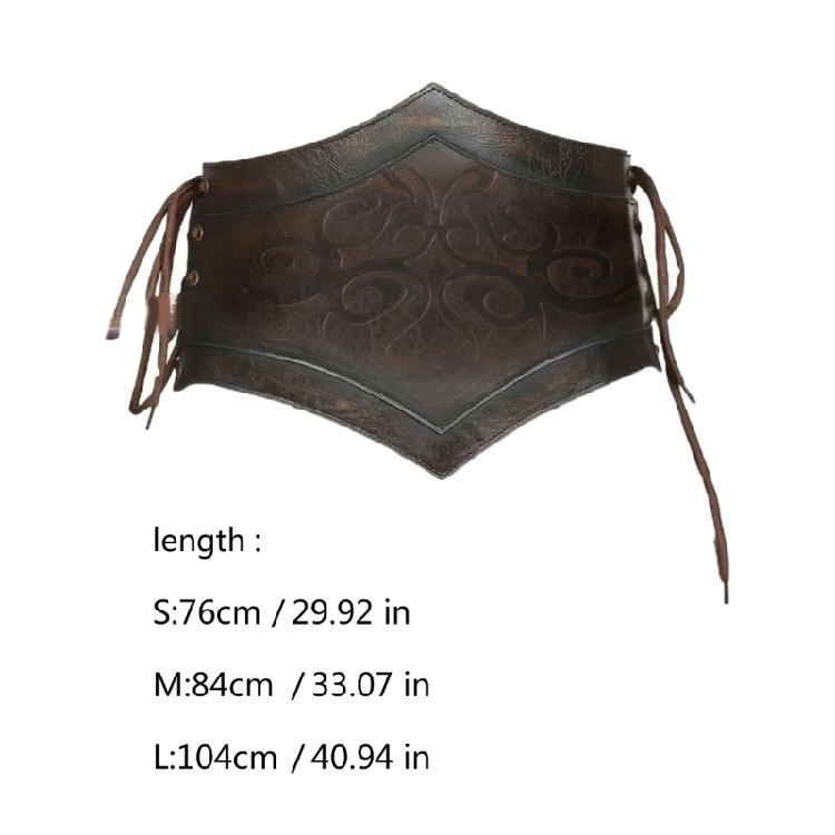 Embossed Corset Belt Adjustable Closure For Cosplay Historical Reenactors And Theater Bohemian Accessory