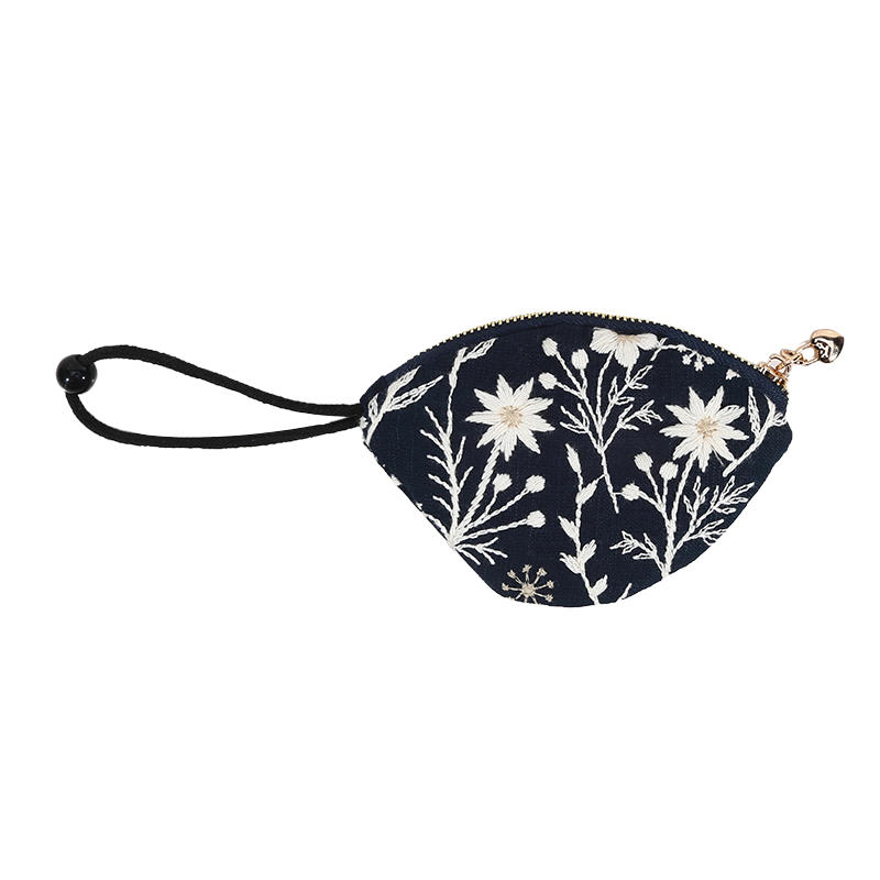 Portable Embroidered Mini Coin Purse Card Holder Cute Zero Wallet Zipper Pouch Pull Type Key Bag For Girls