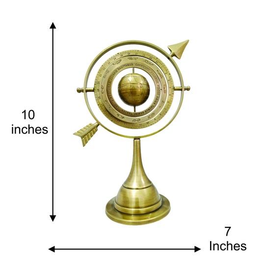 Alte Welt Globus Skulptur Goldene Armillarsphäre für Arbeitszimmer oder Wohnzimmer Dekoration