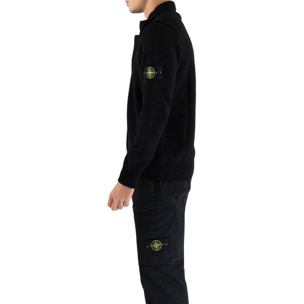 Stone Island Solid Color Stand Collar Slim Fit Single Breasted Long Sleeve Thick Knit Sweater Unisex sweater 8115547A3-A0029