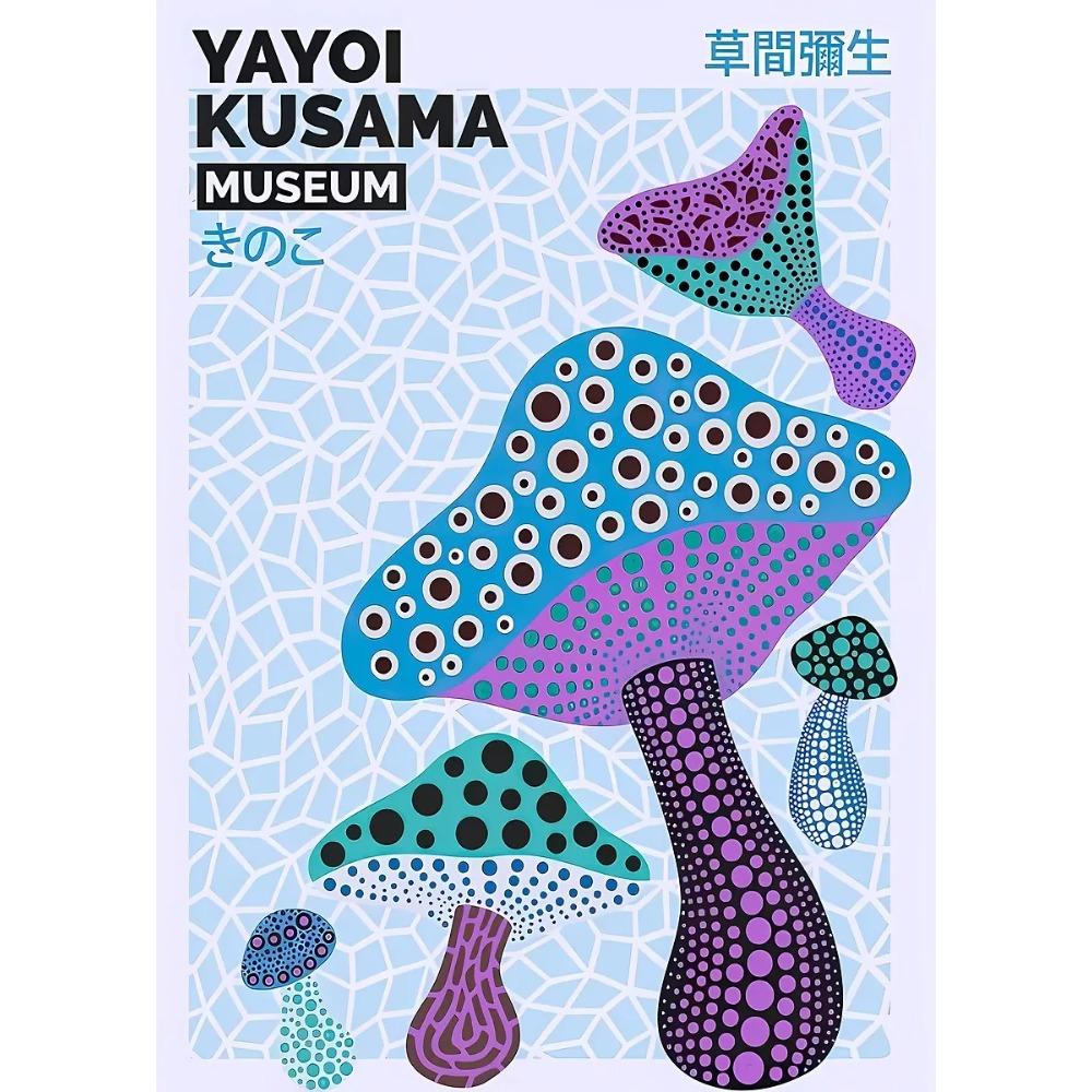 Japanese Famous Artist Yayoi Kusama Polka Dot Poster Exhibition Abstract Prints Canvas Painting Wall Art Picture Home Room Decor