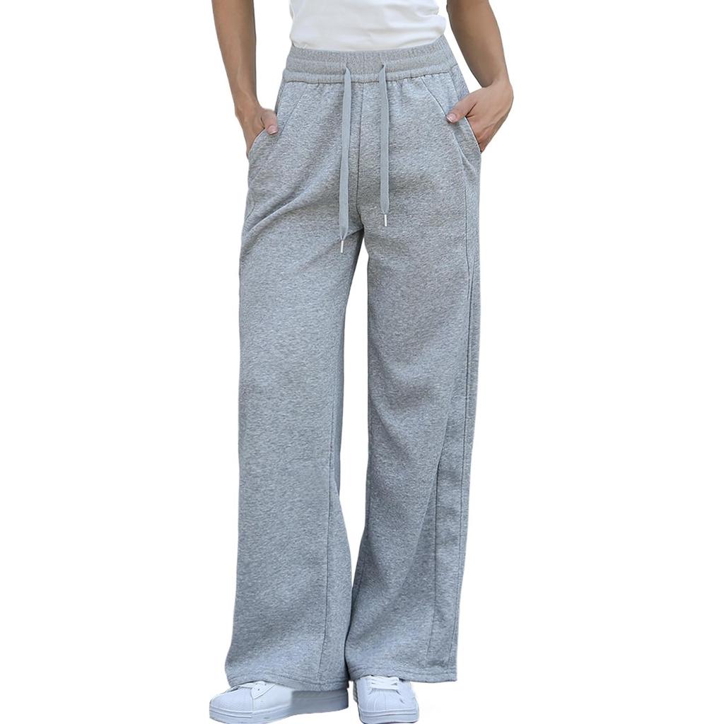 Women's Wide Leg Sweatpants Elastic High Waisted Long Pants Casual Loose Yoga Pants With Pockets