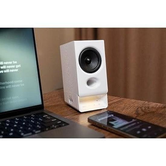 Edifier USB Powered Speaker with 3 Inputs 5W and Headphone Jack (USB, Bluetooth, AUX), Output, (R20BT, White) ED-R20BT-WH
