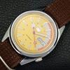 REFURBISHED SEIKO 5 AUTOMATIC 6309A VINTAGE JAPAN MENS YELLOW WATCH A441151-4 Sk-a441151