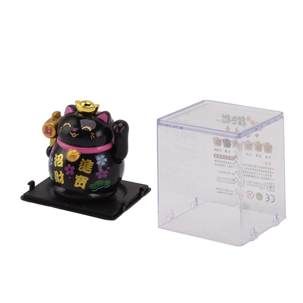 Ozdoba Kot Szczęścia Gospodarstwo Domowe 2-calowy Panel Słoneczny Wyczuwanie Figurka Kota Szczęścia na Stół Półkę