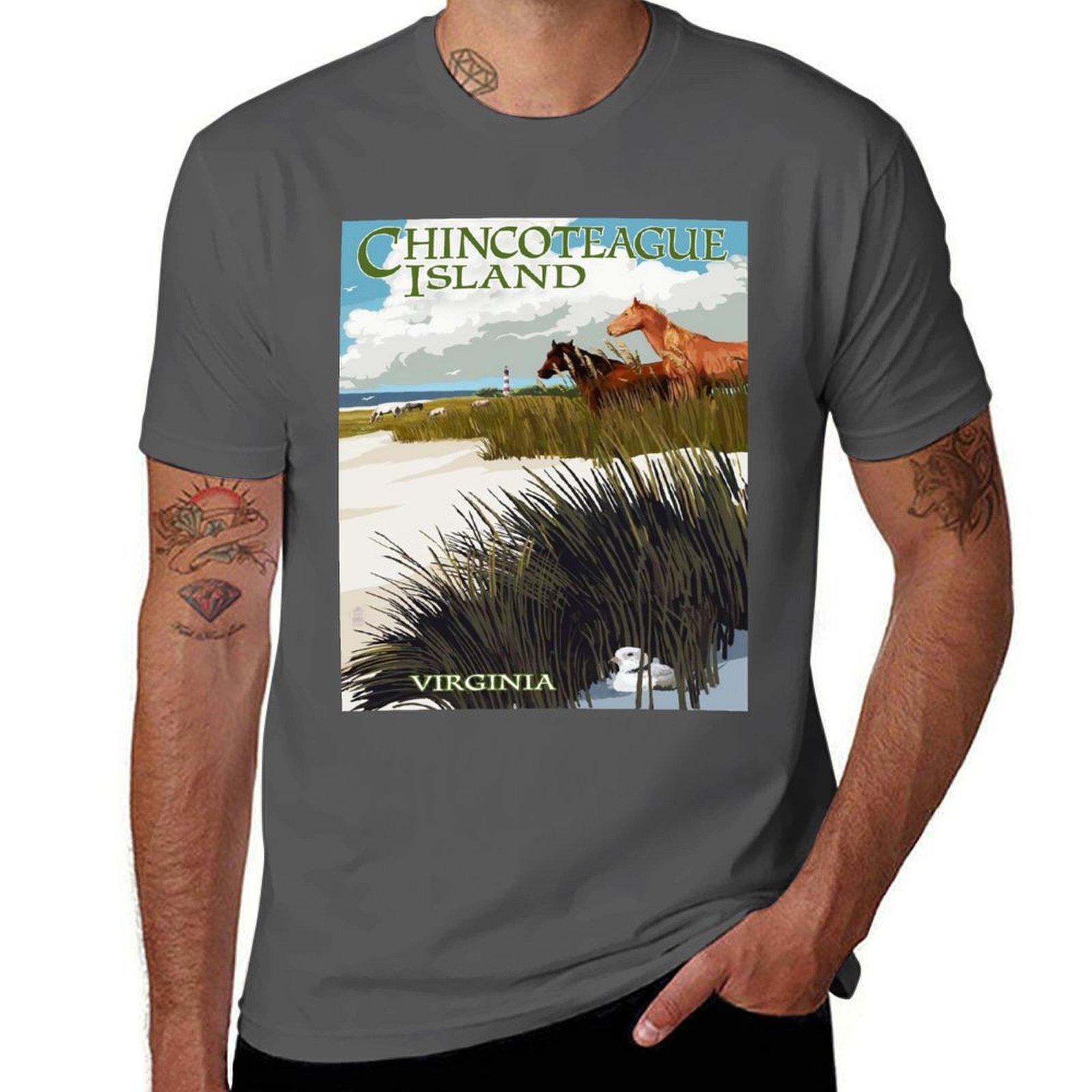 

man graphic t t Chincoteague T-Shirt shirt man shirts cotton Island 4XL