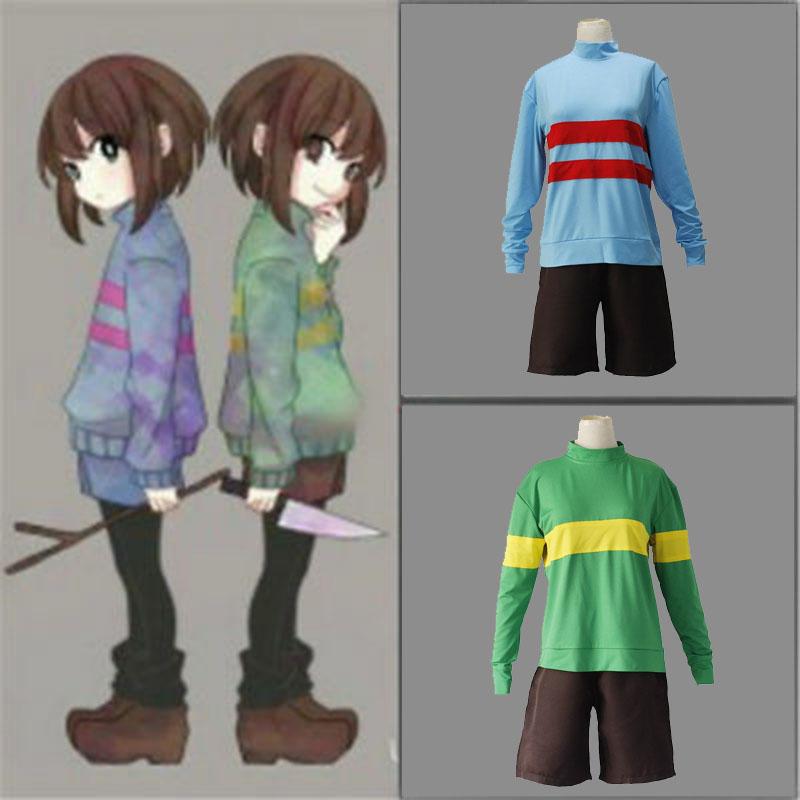 Undertale Frisk Chara Cosplay Tshirt Sweatshirt Shorts Pants Costume Outfits