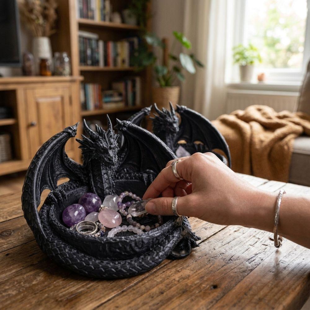 3D Printing Dragon Guardian Catchall Dish Unique Dragon Trinket Bowl Desktop Use