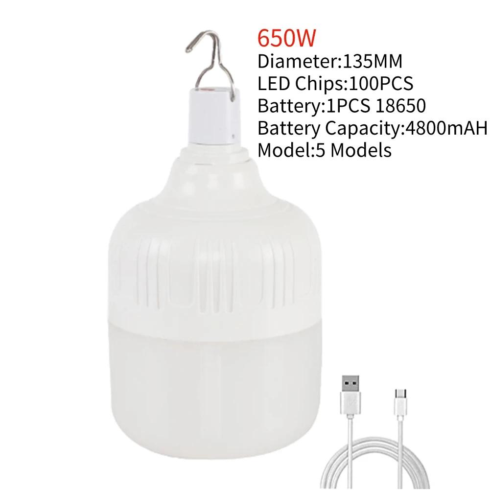 LED Camping Lantern Rechargeable Lamp with Hook High Power Outdoor Lights Portable Tents Lighting Lantern Camping Supplies