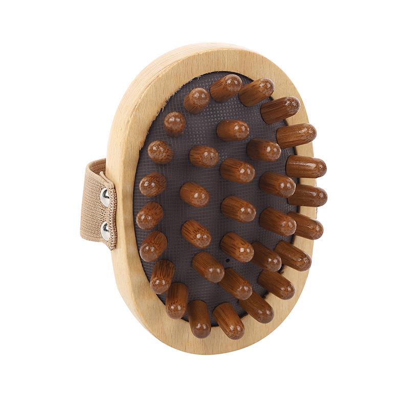 In Stock: He Mu Hand-Held Exfoliating Shower Brush - Dual-Use Dry/Wet Airbag Massager with Boar Bristles for Back Scrubbing