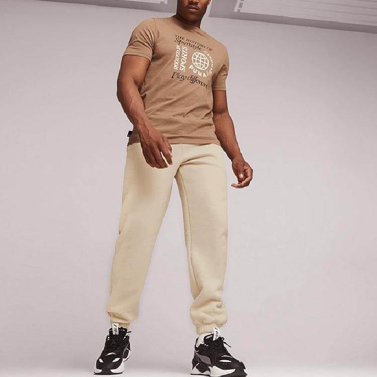 Puma Solid Color Casual Mid-Rise Knitted Sports Pants Men Bottoms Khaki 625298-88