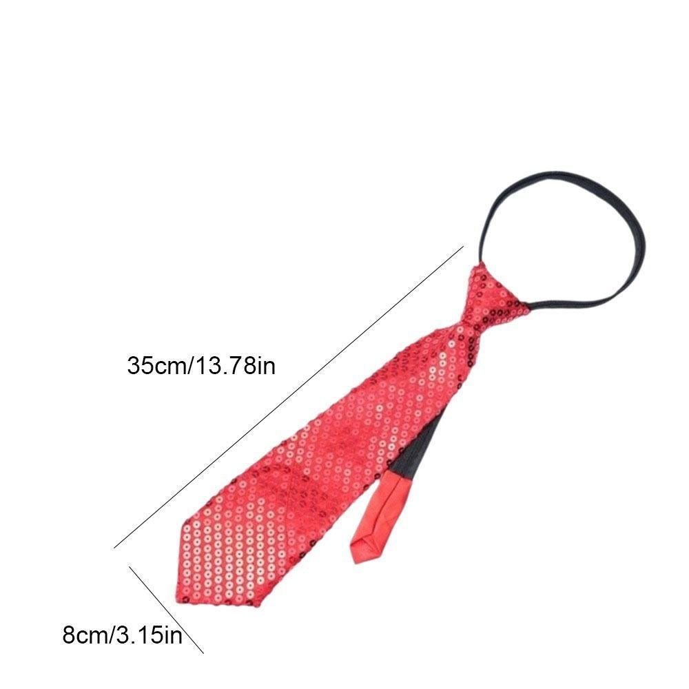 Casual Solid Color Sequins Ties Shiny Korean Style Pre-Tied Neck Wear Hip-hop Dance Ties Show Ties Women Neckties Students