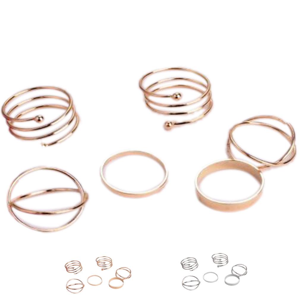6 Pieces Girls Ring Set Adjustable Joint Jewellery Alloy Opening Decoration Elegant Rings Accessories for Birthday Party