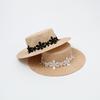 New Fashion Handmade High Quality Designer Hat Women Wide Brim Beige Ribbon Vintage Straw Cap Sun Hat Beach Designer Hats