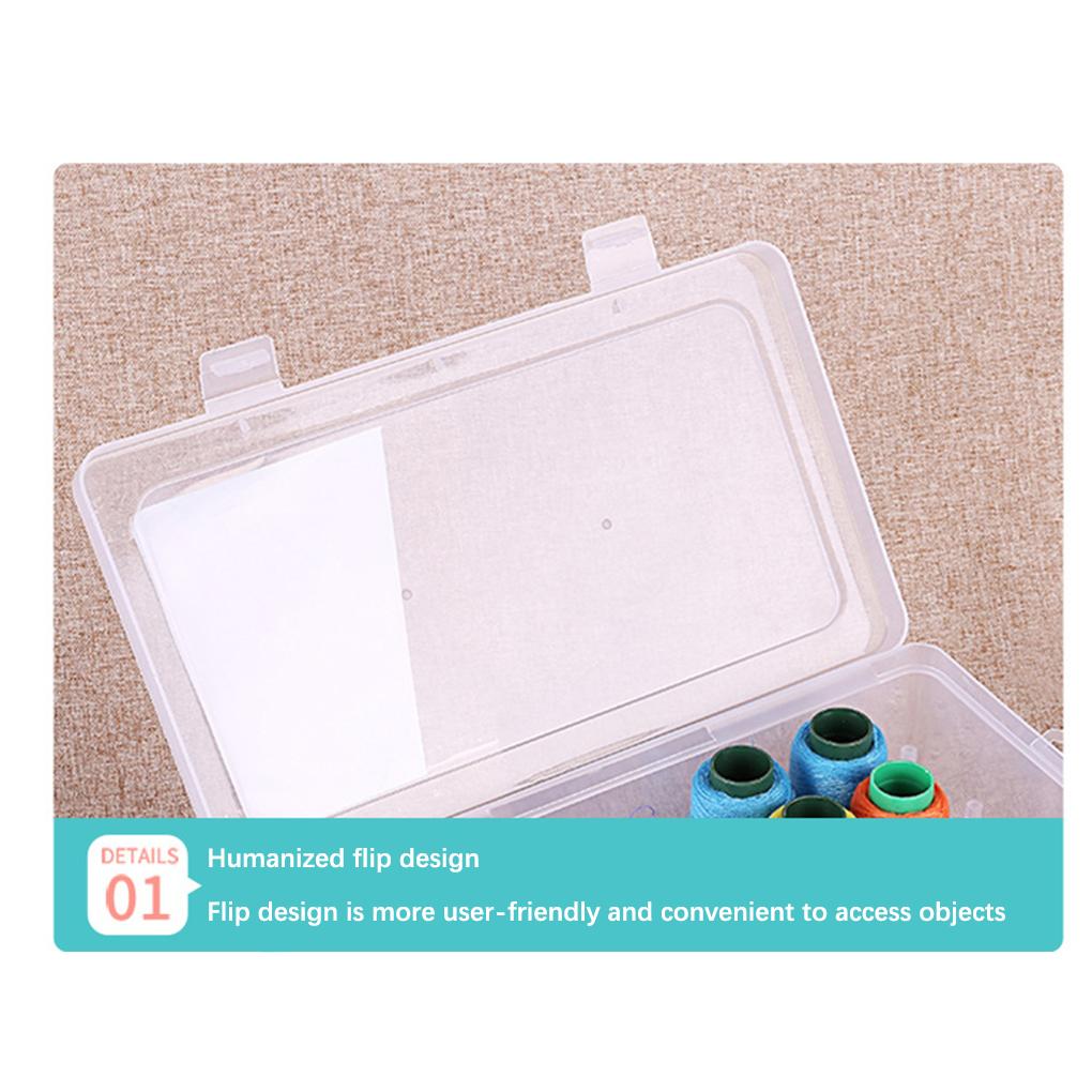 Sewing Thread Box 42 Spools Large Capacity Plastic Storage Empty Embroidery Cross-stitch Dust-proof Container Accessories