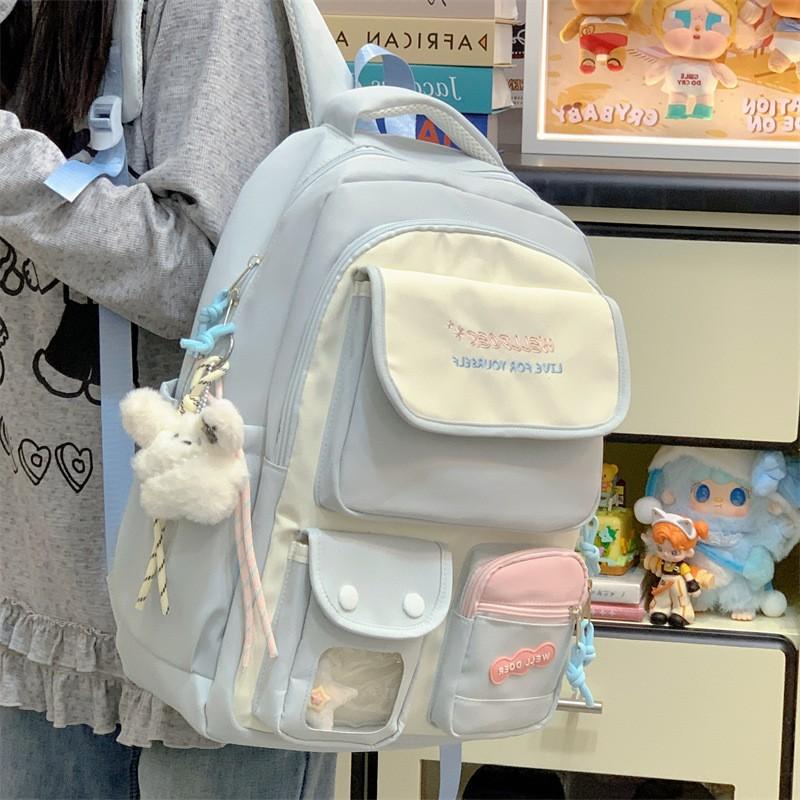 Schoolbag Large capacity schoolbag Girls primary school students High value Small fresh color matching backpack Junior high school students Versatile