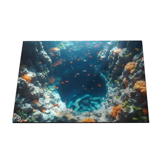 

3D Optical Illusion Rug Realistic Pond Fish Door Mat Absorbent Entrance Rug Deep Sea Floor Mat for Bathroom Kitchen Living Room Bedroom 40x60cm F