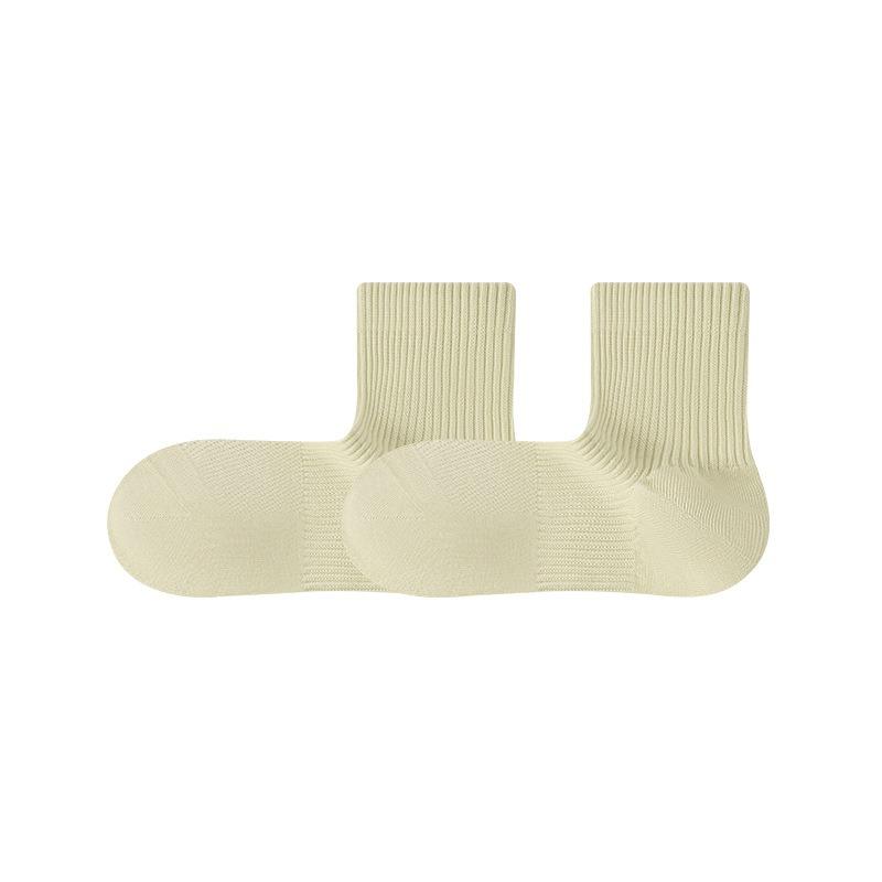 Spring and Summer Pure Cotton Mid-calf Socks for Women, Mesh Breathable, Thin, Antibacterial and Deodorizing Sports Cotton Socks