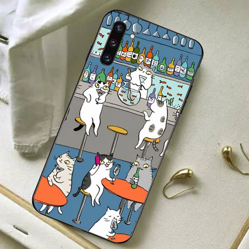 Japanese Cat Phone Case For Samsung A 13 21 30 31 32 51 52 53 70 for Huawei Honor 50 60 70 for OPPO Vivo