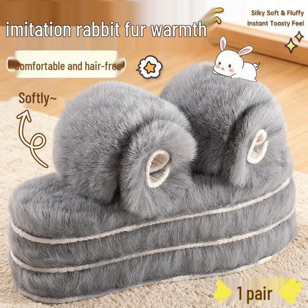 Faux Rabbit Fur Winter Insoles, Thick Soft Shoe Inserts with Felt Backing for Boots and Casual Shoes, 1 Pair