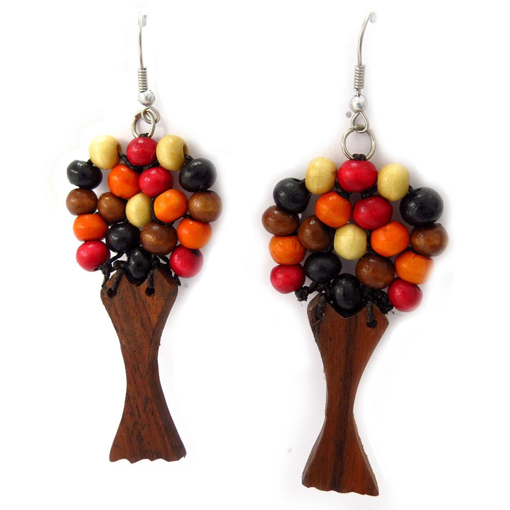 Les Trésors De Lily [K6493] - Boucles Créateur 'Coloriage' marron orange (arbre)