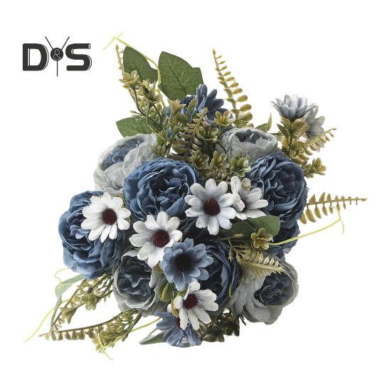Bouquets de fleurs artificielles, fausses marguerites et pivoines, bouquets de fausses fleurs, centres de table pour la maison, composition florale, décoration de mariage ou d'hôtel