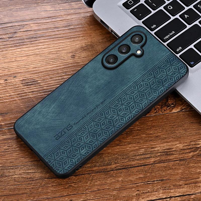 Luxury Soft Leather Business Elite Shockproof CellPhone Cases for Samsung Galaxy M55 Protective Phone Case Protective