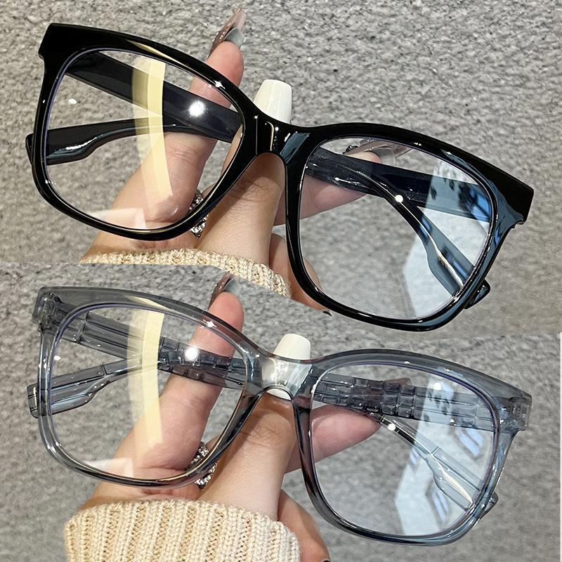 

2PCS Anti-blue Lightweight Eyeglasses for Female with Regular Eyeglass Frames Finished Vintage Flat Lightweight Frames