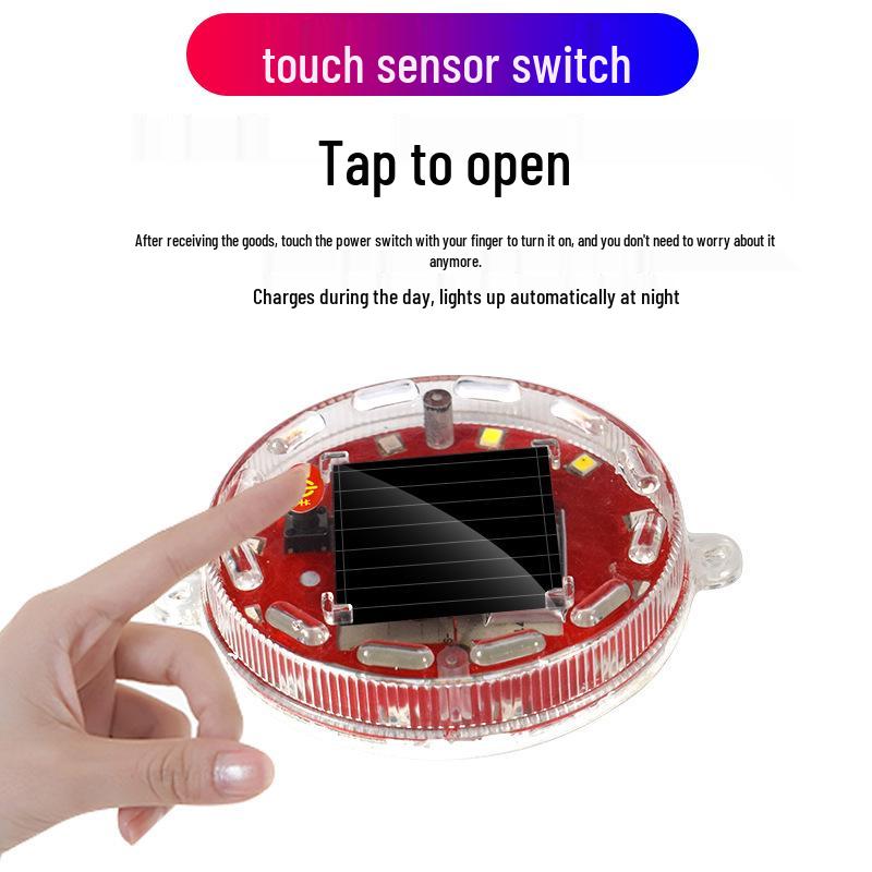 Solar-Powered LED Warning Lights for Cars/Motorcycles - No Wiring Needed