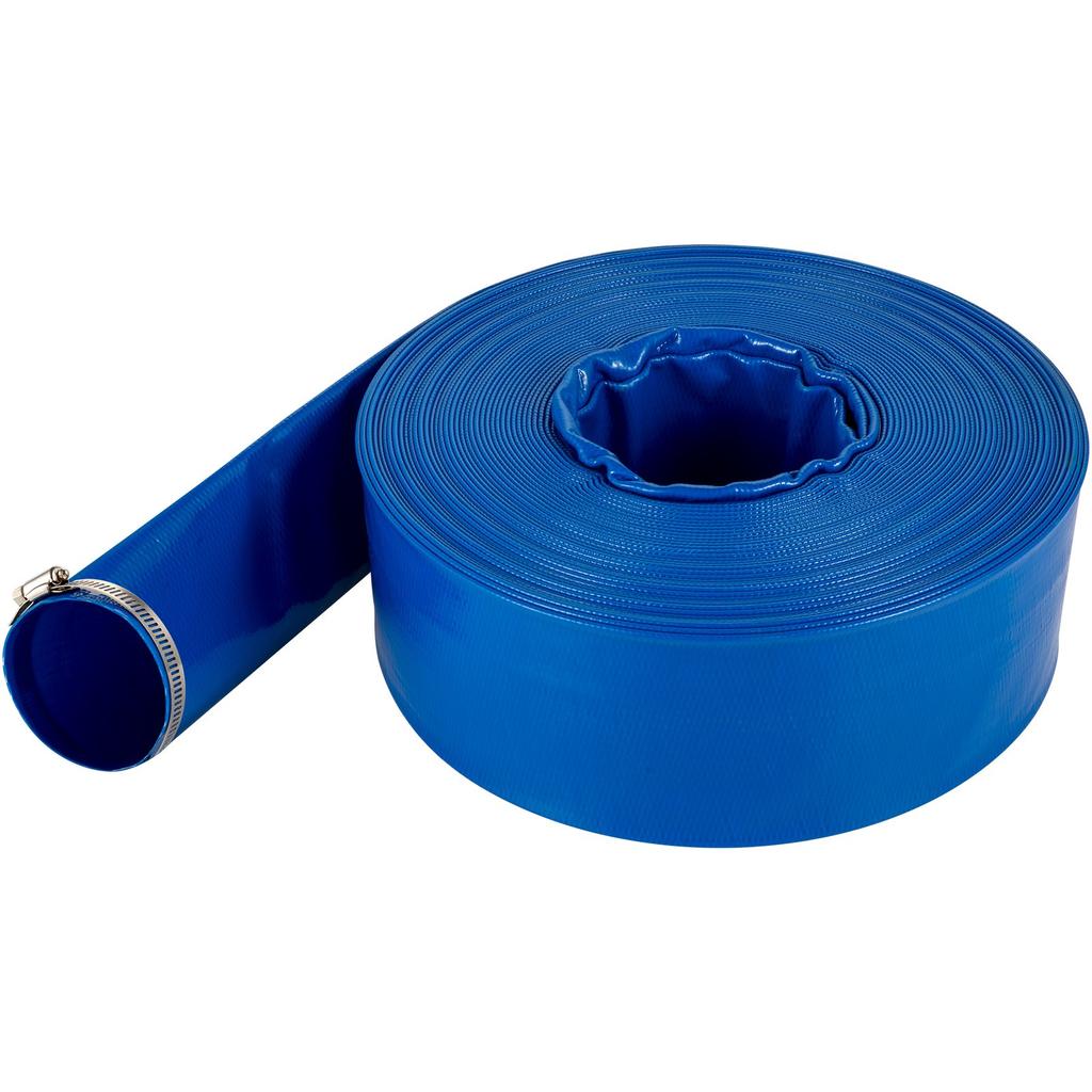 VEVOR Discharge Hose, 76 Mm X 32 M, PVC Lay Flat Hose, Heavy Duty Backwash Drain Hose with Clamps, Weather-proof & Burst-proof