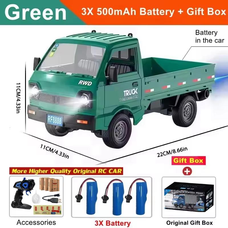 Kf21 1:16 2.4ghz Remote Control Car Simulates Drift And Climbing Trucks With Spray And Led Lights Toy For Children Boys Gift