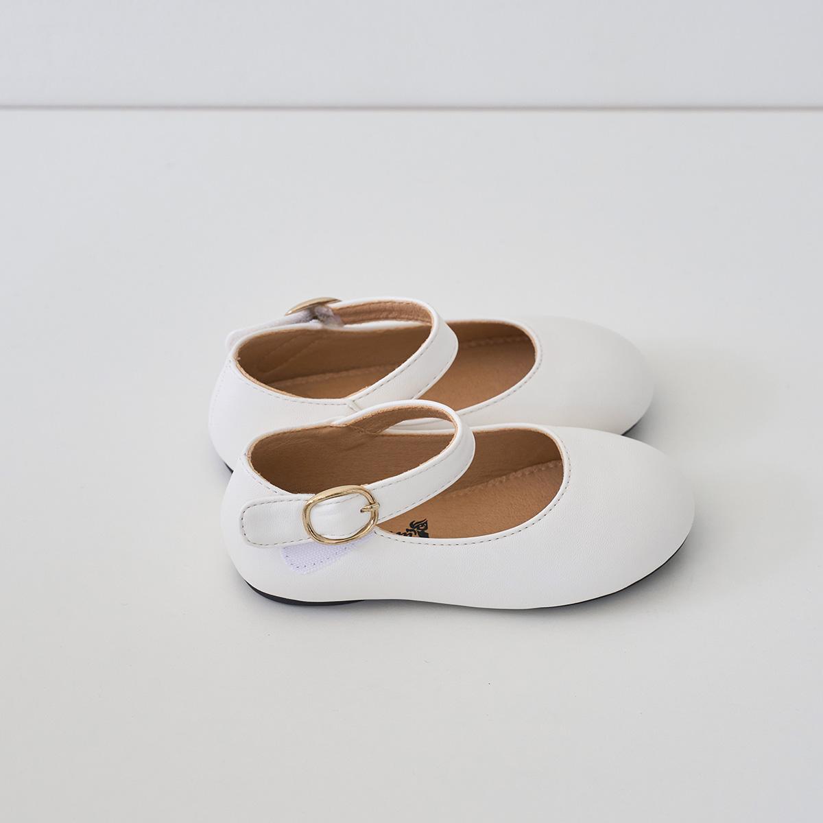 

[BABYZZAM] Girls Gold Sugar Flats White, A130, 7000025121, Popular Korean Shoes 220