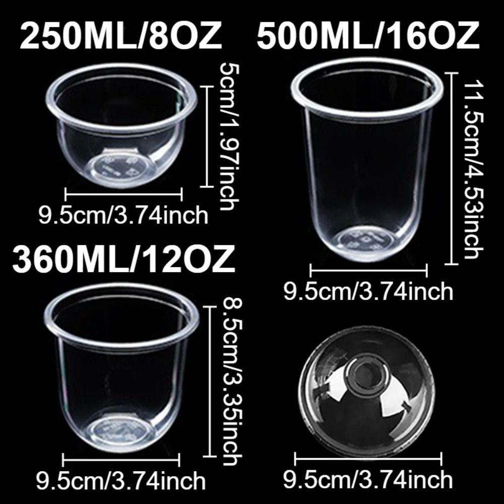 50 PCS Lids Milk Tea Cups Cupcake Beverage Containers 2025 Dessert Cups