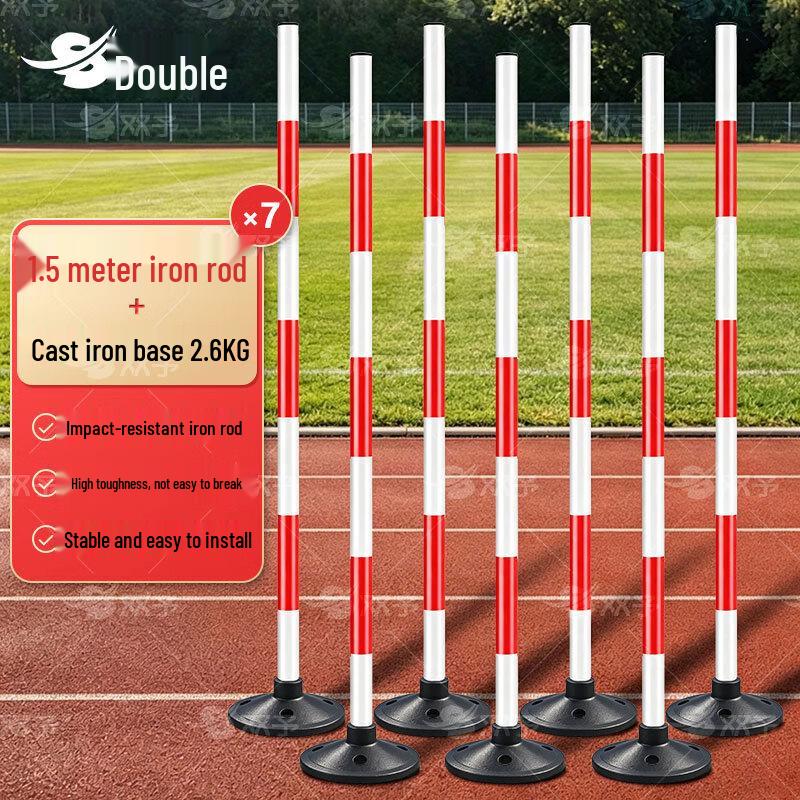 Agility Training Slalom Poles Set with Cast Iron Bases