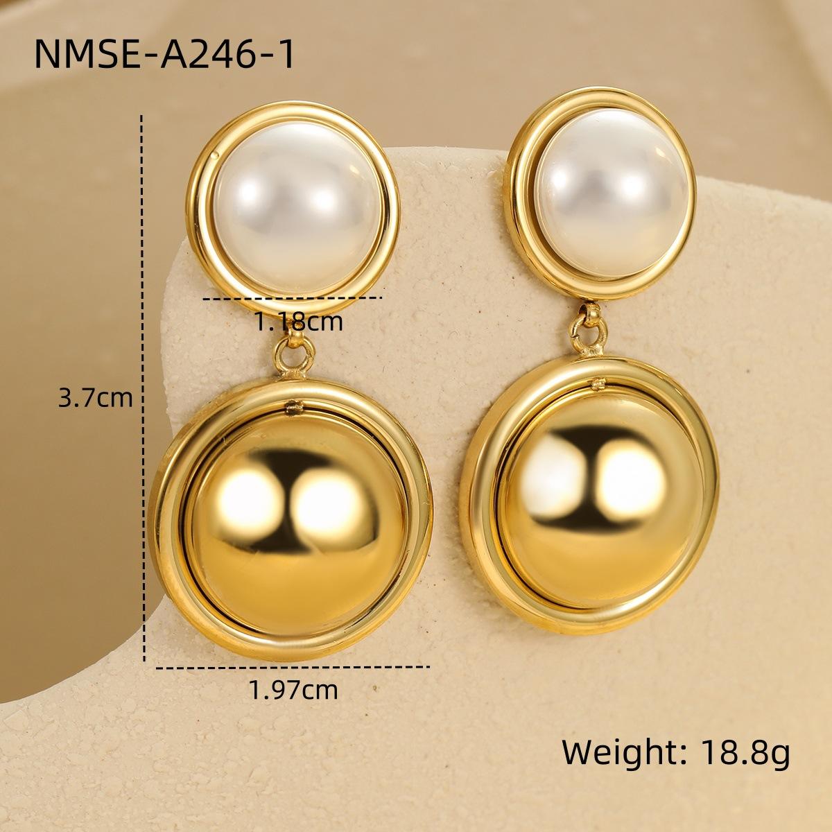 GEMCHIC Women s 18K Gold Plated Stainless Steel Pearl-like Heart Shape Stud Earrings Geometric Fashion Jewelry