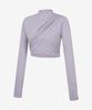 GRANDE LINE High Neck Shirred Cross Long Sleeve_8 Colors