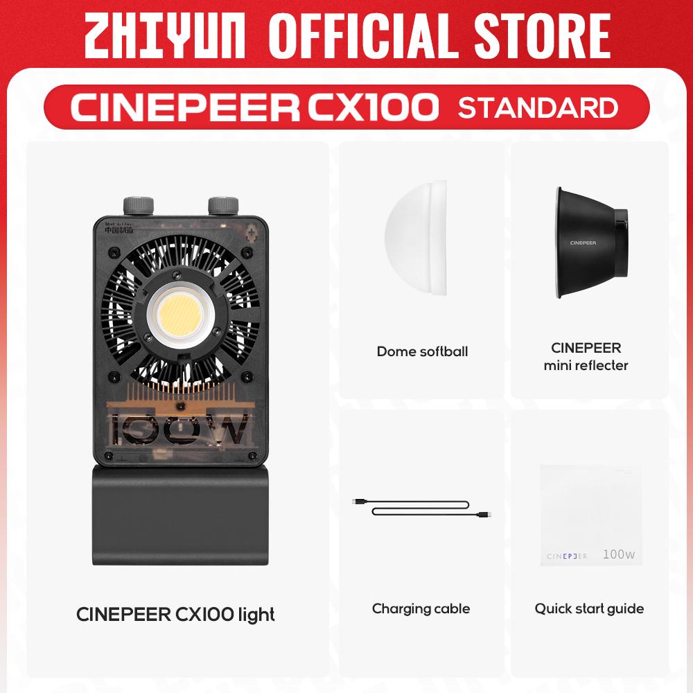 ZHIYUN Official CINEPEER CX100 100W Handheld Led COB Light Pocket Video Light Bi Color Photo Fill Light Photography Lighting CX100