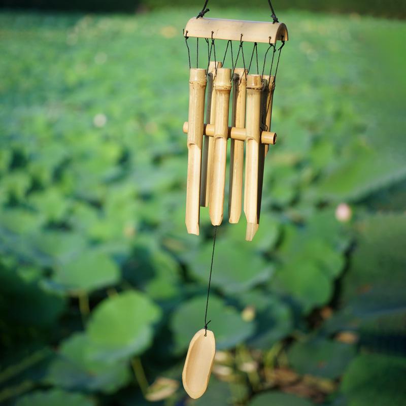 Bamboo Wind Chime: Outdoor Asian-Inspired Courtyard, Balcony, and Camping Ornament