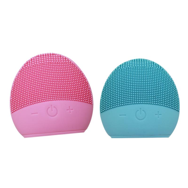 Electric Heated Silicone Face Cleansing & Makeup Removal Brush with EMS and Light Therapy
