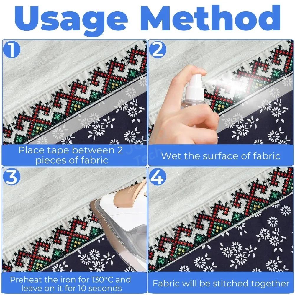 Self Adhesive Pants Hem Tape Iron DIY Jean Clothes Length Shorten for Hats Clothes Hot Melt Double-Sided Tape Sewing Tool