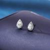 Bridal Jewelry European and American Fashion Wedding Water Drop Zircon Steel Needle Stud Earrings Women's Elegance Earrings Temperament Earrings Hot